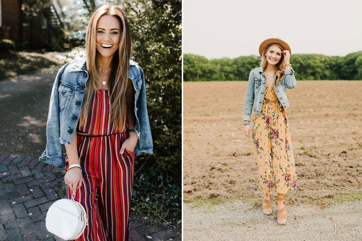 Denim jacket over jumpsuit- Perfect 20 Degree Weather