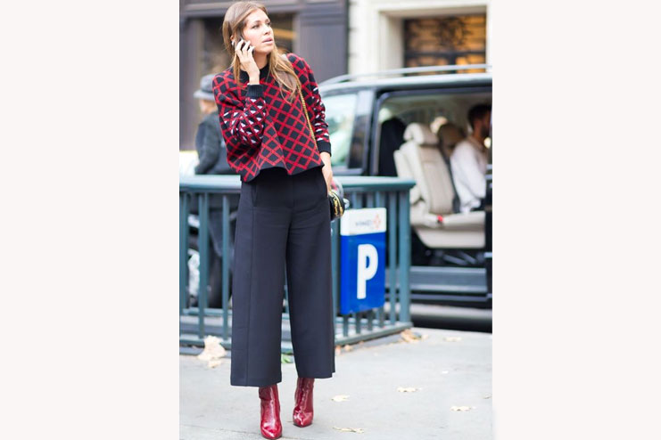 Cropped Trousers, Red Boots Crop Top